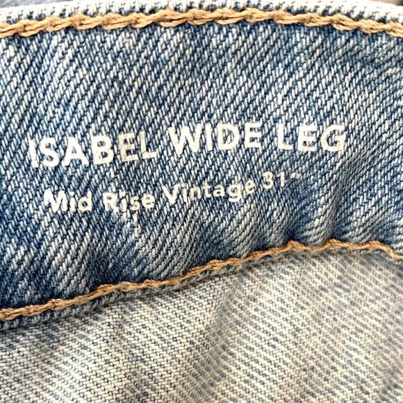 DL1961 Isabel Wide Leg Jeans Womens 28 Blue Lt. Seaglass Light Wash High Rise - Picture 7 of 10